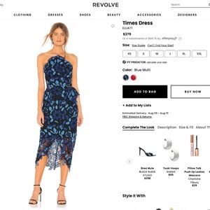 Elliatt Times Dress in Blue/Black